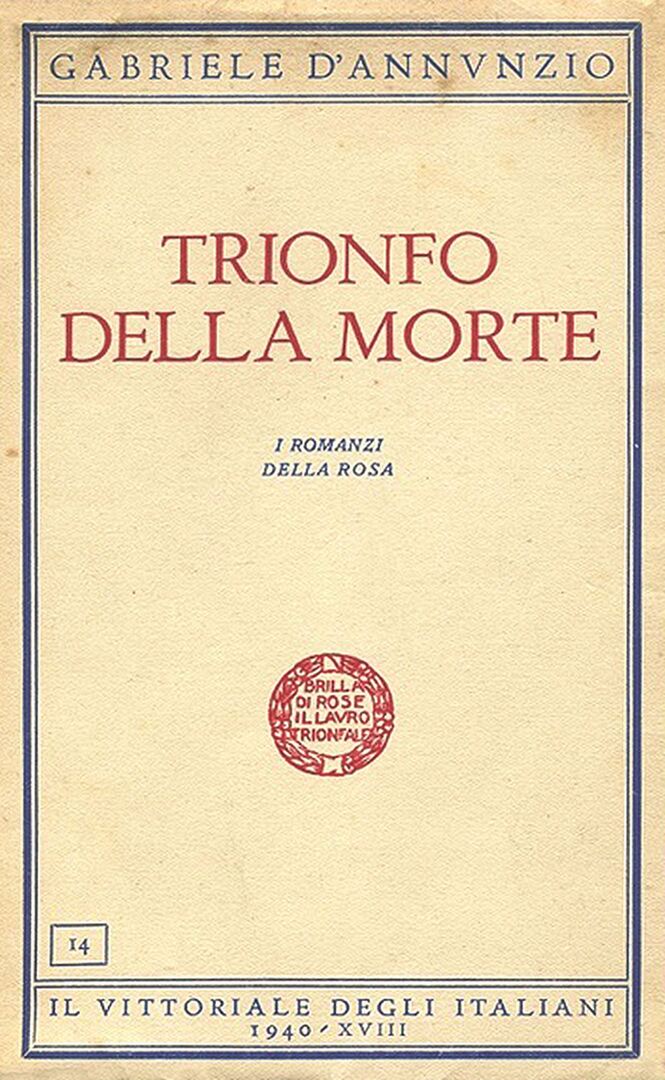 Copertina del libro Trionfo della morte di Gabriele D’Annunzio. Edizione del 1940